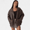 Gleame.-Jackets-Gleame Jas - Oversized leren jas met rits en elastische zoom