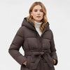 Gleame.-Jas-Gleame | Dames Gewatteerde Jas met Capuchon - Puffer Jacket met Ceintuur in de Taille