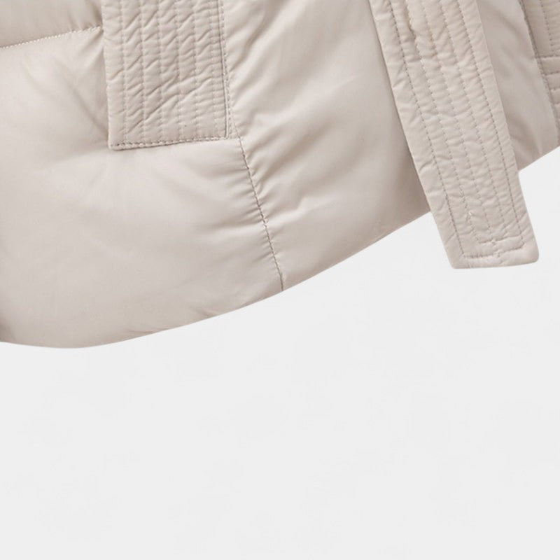 Gleame.-Jas-Gleame | Dames Gewatteerde Jas met Capuchon - Puffer Jacket met Ceintuur in de Taille