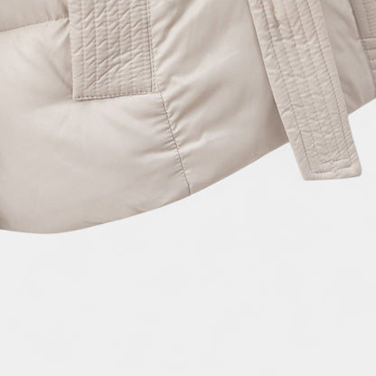 Gleame.-Jas-Gleame | Dames Gewatteerde Jas met Capuchon - Puffer Jacket met Ceintuur in de Taille