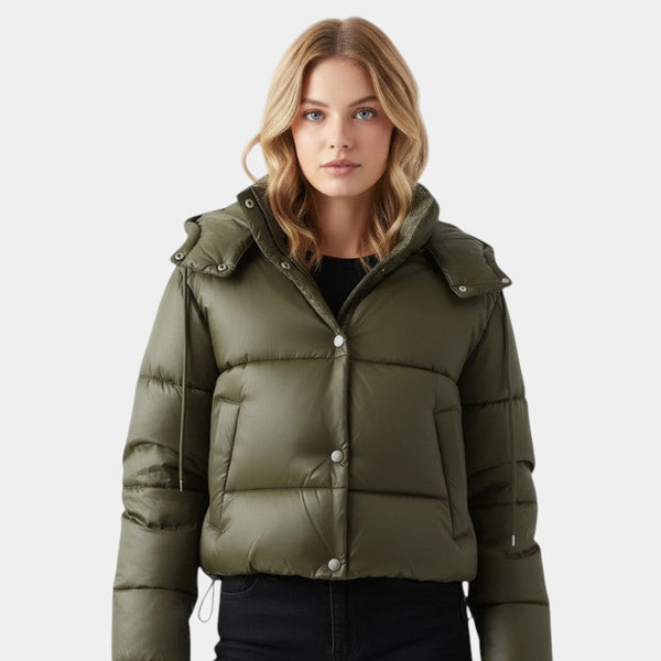 Gleame.-Jas-Gleame | Dames Gewatteerde Jas met Capuchon in Kort Model