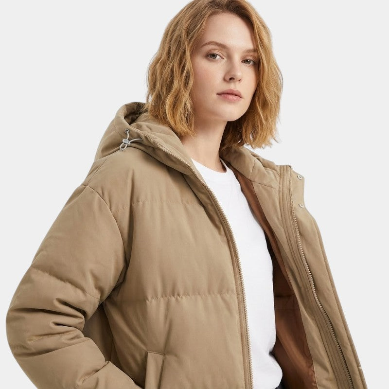 Gleame.-Jas-Gleame | Dames Gewatteerde Jas met Capuchon - Puffer Jacket met Ritssluiting