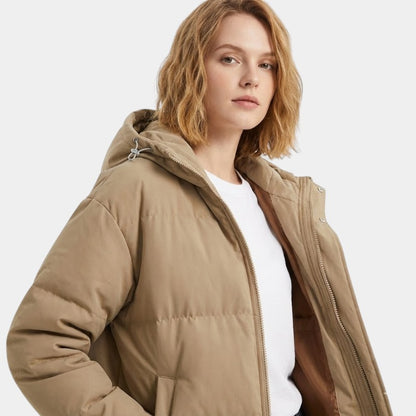 Gleame.-Jas-Gleame | Dames Gewatteerde Jas met Capuchon - Puffer Jacket met Ritssluiting