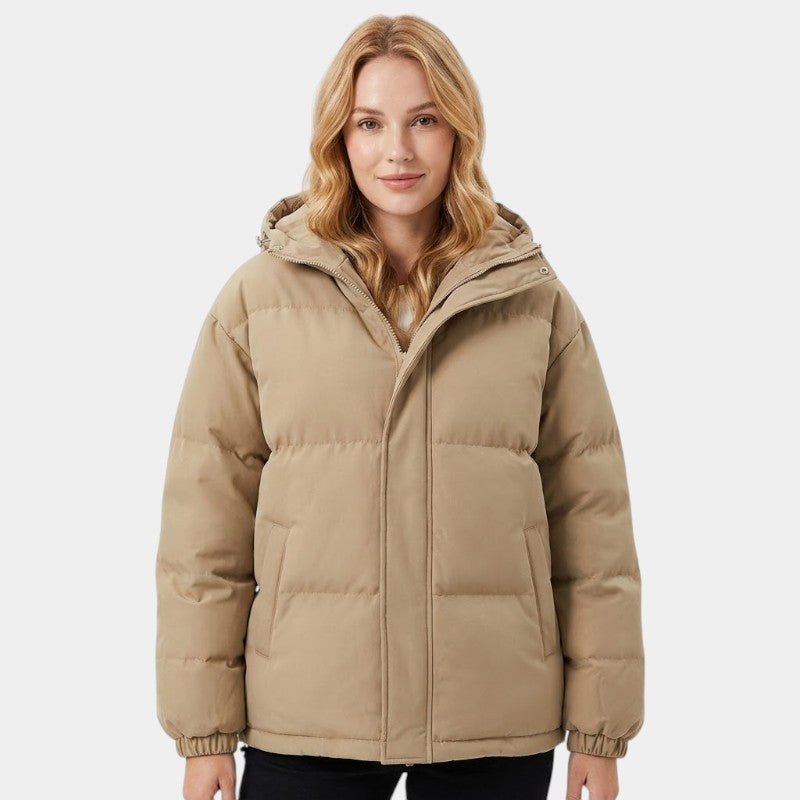 Gleame.-Jas-Gleame | Dames Gewatteerde Jas met Capuchon - Puffer Jacket met Ritssluiting