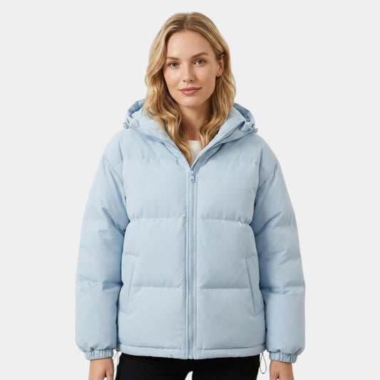 Gleame.-Jas-Gleame | Dames Gewatteerde Jas met Capuchon - Puffer Jacket met Ritssluiting