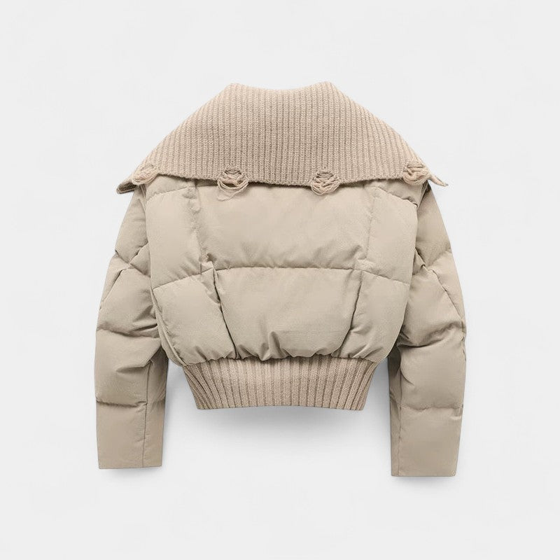 Gleame.-Jas-Gleame | Dames Gewatteerde Jas met Hoge Kraag en Ritssluiting