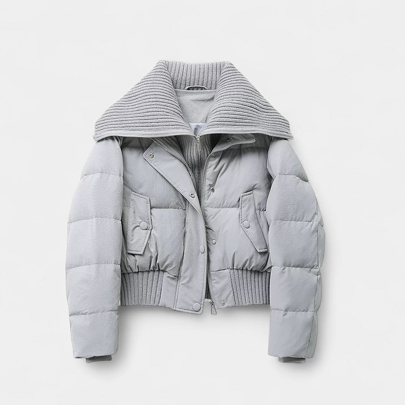 Gleame.-Jas-Gleame | Dames Gewatteerde Jas met Hoge Kraag en Ritssluiting