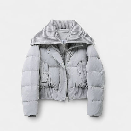 Gleame.-Jas-Gleame | Dames Gewatteerde Jas met Hoge Kraag en Ritssluiting