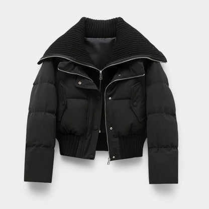 Gleame.-Jas-Gleame | Dames Gewatteerde Jas met Hoge Kraag en Ritssluiting