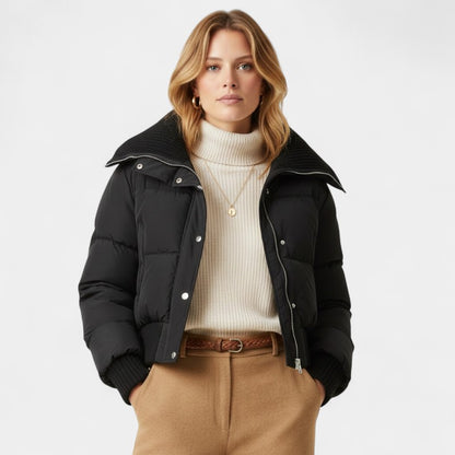 Gleame.-Jas-Gleame | Dames Gewatteerde Jas met Hoge Kraag en Ritssluiting