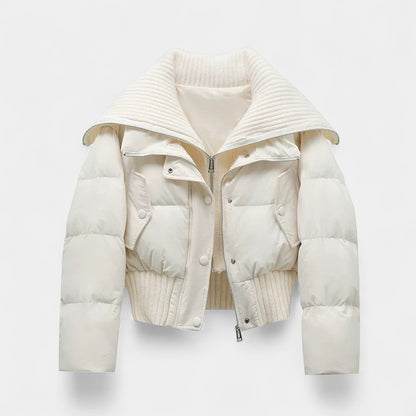 Gleame.-Jas-Gleame | Dames Gewatteerde Jas met Hoge Kraag en Ritssluiting