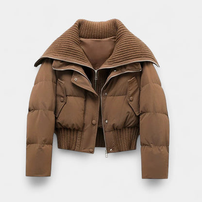 Gleame.-Jas-Gleame | Dames Gewatteerde Jas met Hoge Kraag en Ritssluiting