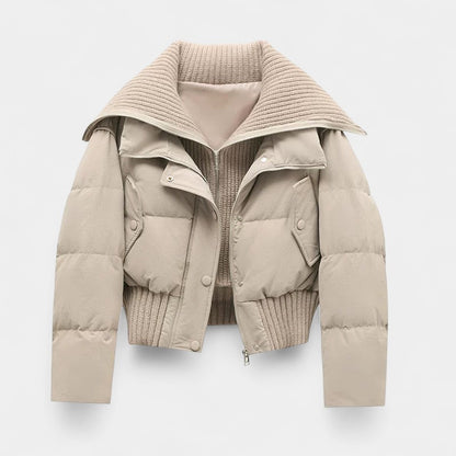 Gleame.-Jas-Gleame | Dames Gewatteerde Jas met Hoge Kraag en Ritssluiting