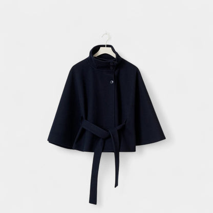 Gleame.-Jas-Gleame | Dames Jas met Cape-Mouwen en Cape met Ceintuur en Hoge Kraag