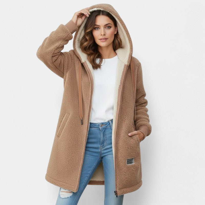 Gleame.-Jas-Gleame | Dames Jas met Capuchon en Fleecevoering met Ritssluiting