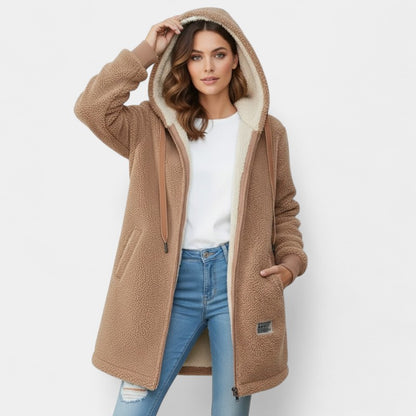 Gleame.-Jas-Gleame | Dames Jas met Capuchon en Fleecevoering met Ritssluiting