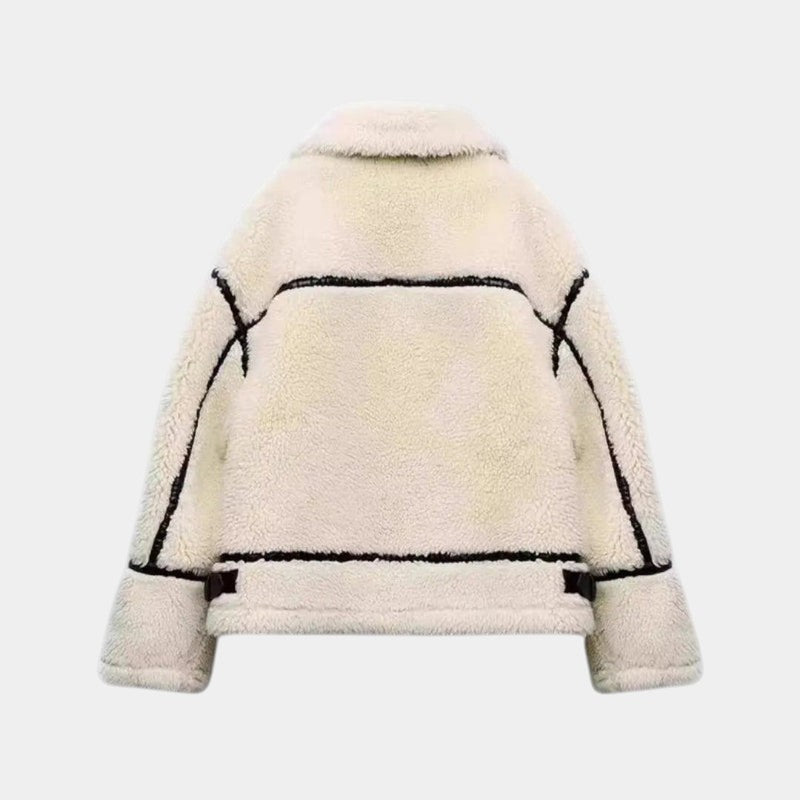 Gleame.-Jas-Gleame | Dames Jas met Imitatiebont en Ritssluiting In Ruim Model