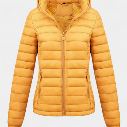 Gleame.-Jas-Gleame | Dames Lichtgewicht Gewatteerde Jas met Capuchon en Fleecevoering