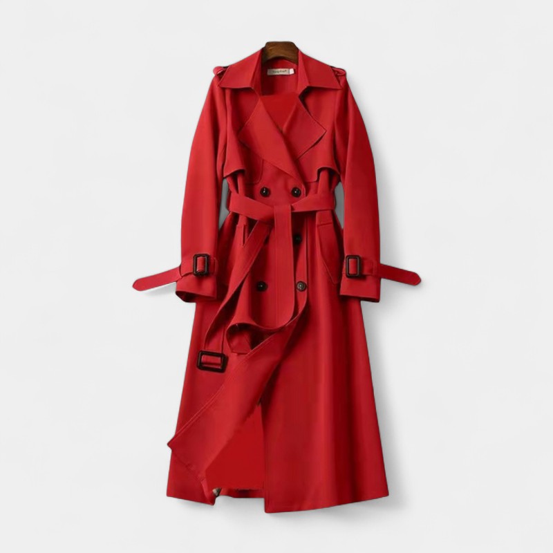 Gleame.-Jas-Gleame | Dames Trenchcoat met Dubbele Knoopsluiting en Ceintuur in de Taille