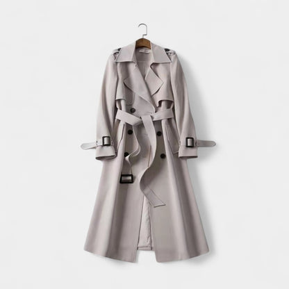 Gleame.-Jas-Gleame | Dames Trenchcoat met Dubbele Knoopsluiting en Ceintuur in de Taille