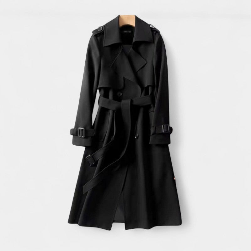 Gleame.-Jas-Gleame | Dames Trenchcoat met Dubbele Knoopsluiting en Ceintuur in de Taille