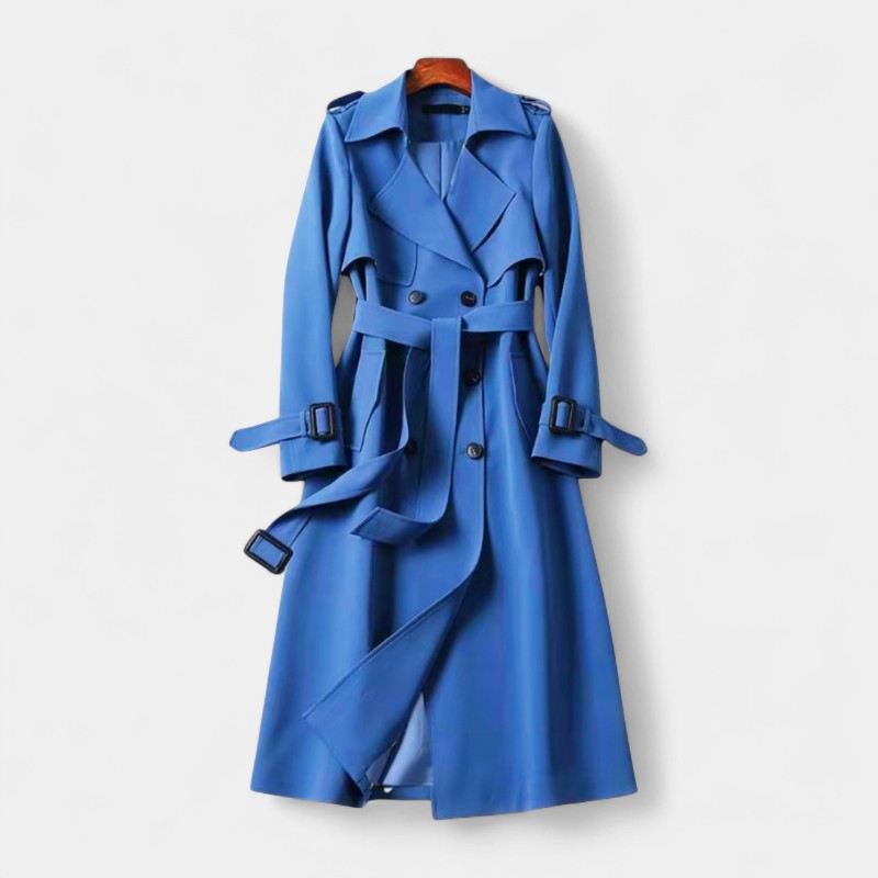 Gleame.-Jas-Gleame | Dames Trenchcoat met Dubbele Knoopsluiting en Ceintuur in de Taille