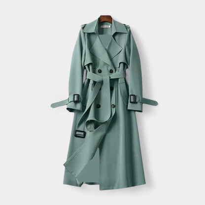 Gleame.-Jas-Gleame | Dames Trenchcoat met Dubbele Knoopsluiting en Ceintuur in de Taille