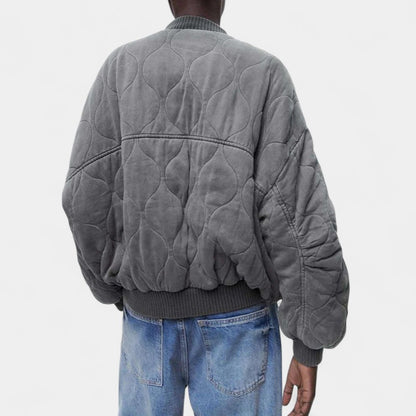 Gleame.-Jas-Gleame | Dames gewatteerde bomberjas met drukknopen en ruime pasvorm