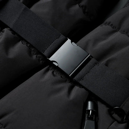 Gleame.-Jas-Gleame | Dames gewatteerde jas met ceintuur en hoge kraag