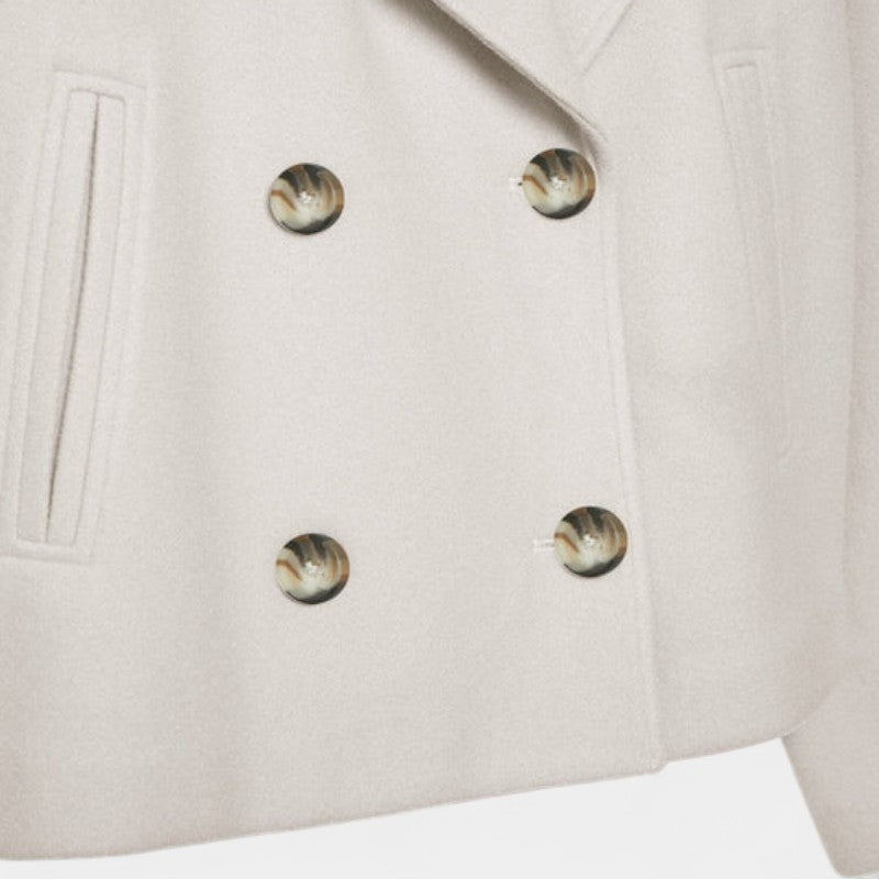 Gleame.-Jas-Gleame | Dames korte jas met dubbele knoopsluiting en reverskraag