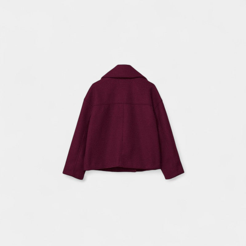 Gleame.-Jas-Gleame | Dames korte jas met dubbele knoopsluiting en reverskraag