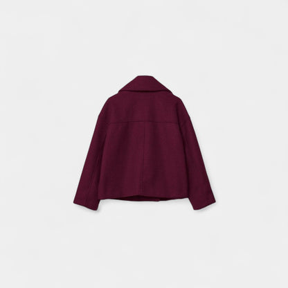 Gleame.-Jas-Gleame | Dames korte jas met dubbele knoopsluiting en reverskraag