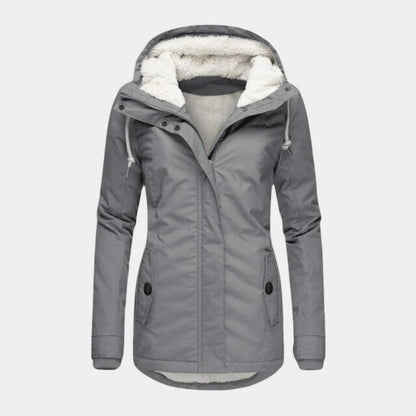Gleame.-Jassen-Gleame Dames Jas - Katoenen winterjas met capuchon en warme voering