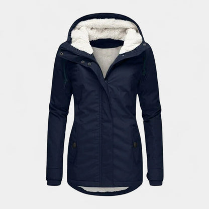 Gleame.-Jassen-Gleame Dames Jas - Katoenen winterjas met capuchon en warme voering