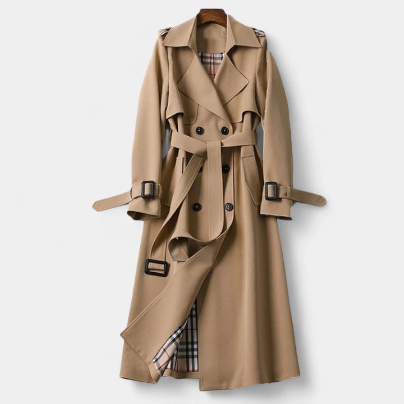 Gleame.-Jassen-Gleame Dames Jas - Klassieke trenchcoat met dubbele knopenrij en ceintuur