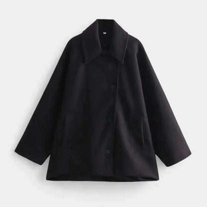 Gleame.-Jassen-Gleame Dames Jas - Oversized dames winterjas met lange mouwen en knopen