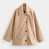 Gleame.-Jassen-Gleame Dames Jas - Oversized dames winterjas met lange mouwen en knopen