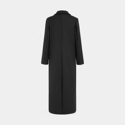 Gleame.-Jassen-Gleame Damesjas - Elegante lange mantel met knopen en formele stijl