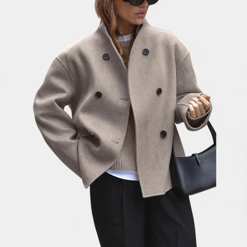 Gleame.-Jassen-Gleame Damesjas - Modieuze jas met knoopsluiting en comfortabele pasvorm