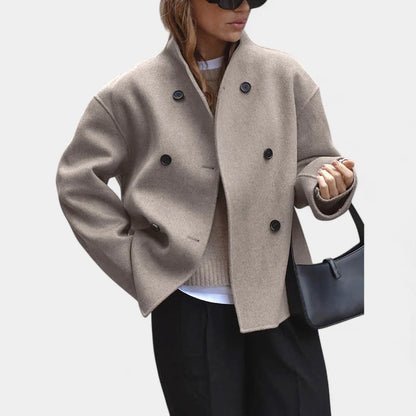 Gleame.-Jassen-Gleame Damesjas - Modieuze jas met knoopsluiting en comfortabele pasvorm