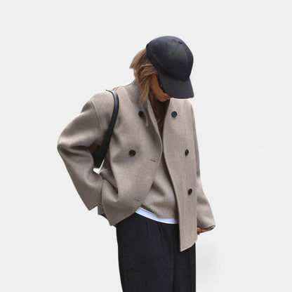 Gleame.-Jassen-Gleame Damesjas - Modieuze jas met knoopsluiting en comfortabele pasvorm