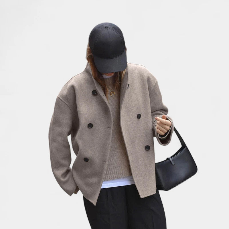 Gleame.-Jassen-Gleame Damesjas - Modieuze jas met knoopsluiting en comfortabele pasvorm