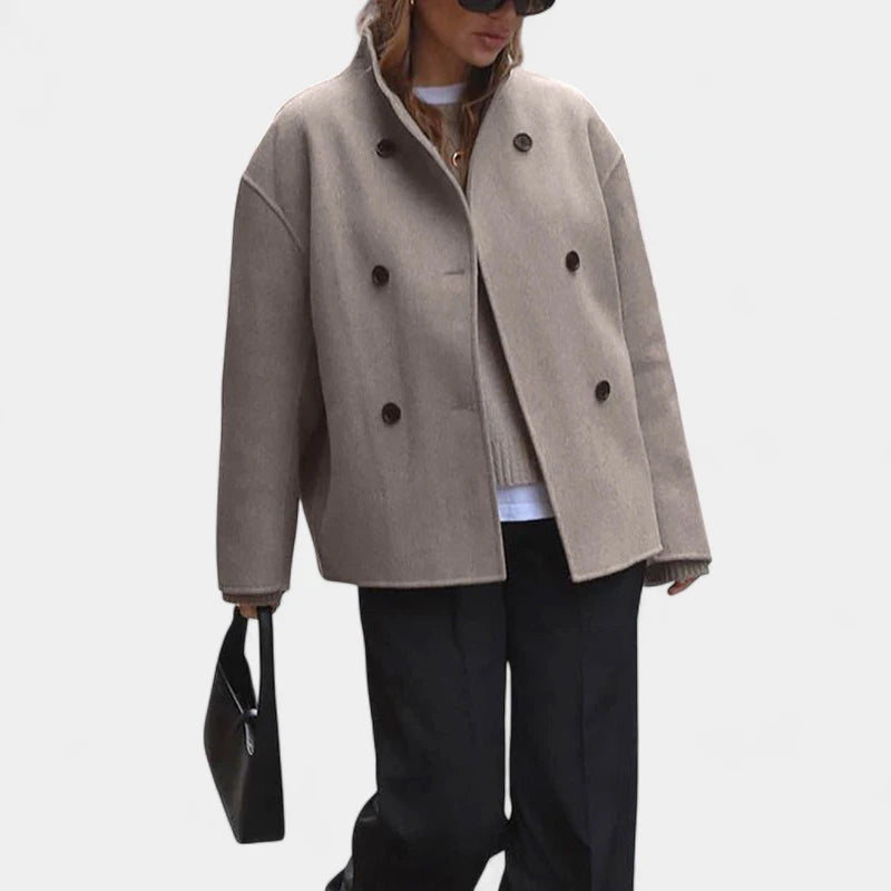 Gleame.-Jassen-Gleame Damesjas - Modieuze jas met knoopsluiting en comfortabele pasvorm