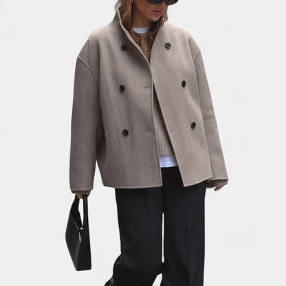 Gleame.-Jassen-Gleame Damesjas - Modieuze jas met knoopsluiting en comfortabele pasvorm