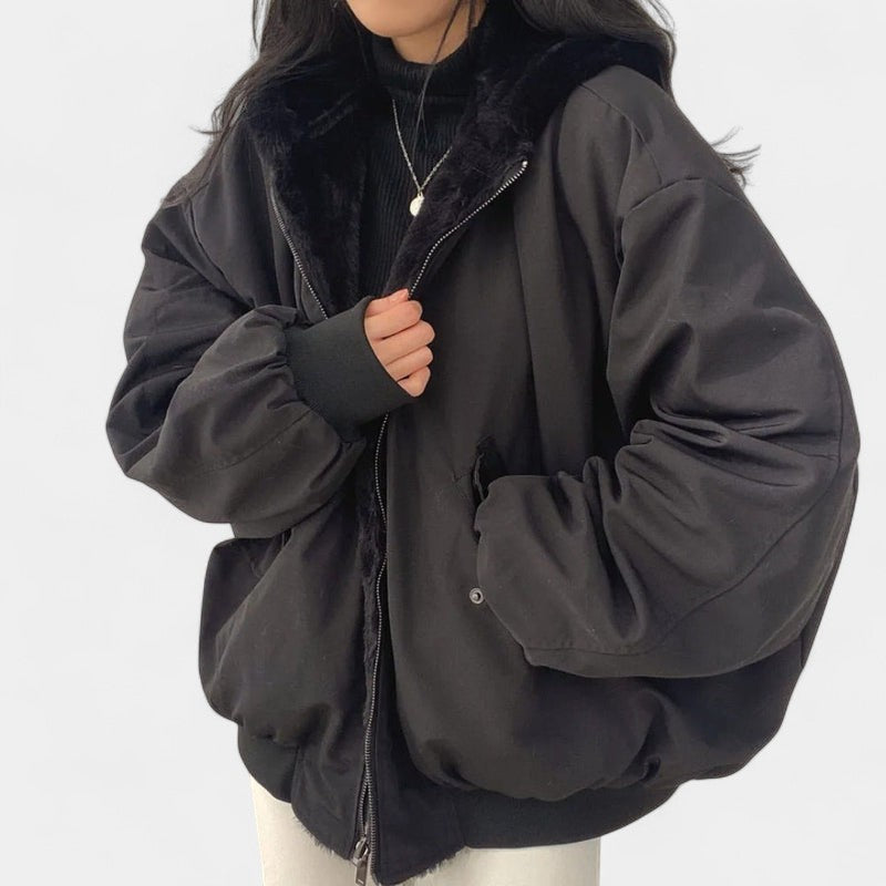 Gleame.-Jassen-Gleame Damesjas - Oversized damesjas met ritssluiting en zachte voering