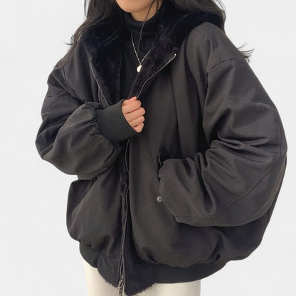 Gleame.-Jassen-Gleame Damesjas - Oversized damesjas met ritssluiting en zachte voering