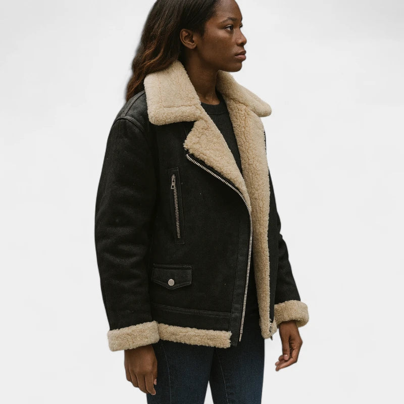 Gleame.-Jassen-Gleame Damesjas - Oversized jas met zachte voering en ritssluiting