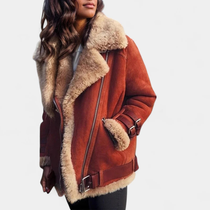 Gleame.-Jassen-Gleame Damesjas - Oversized jas met zachte voering en ritssluiting