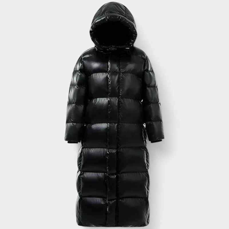 Gleame.-Jassen-Gleame Damesjas - Stijlvolle lange gewatteerde jas voor koud weer