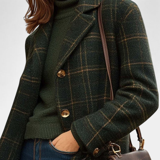 Gleame.-Jassen-Gleame Damesmantel - Lange wollen damesmantel met knoopsluiting